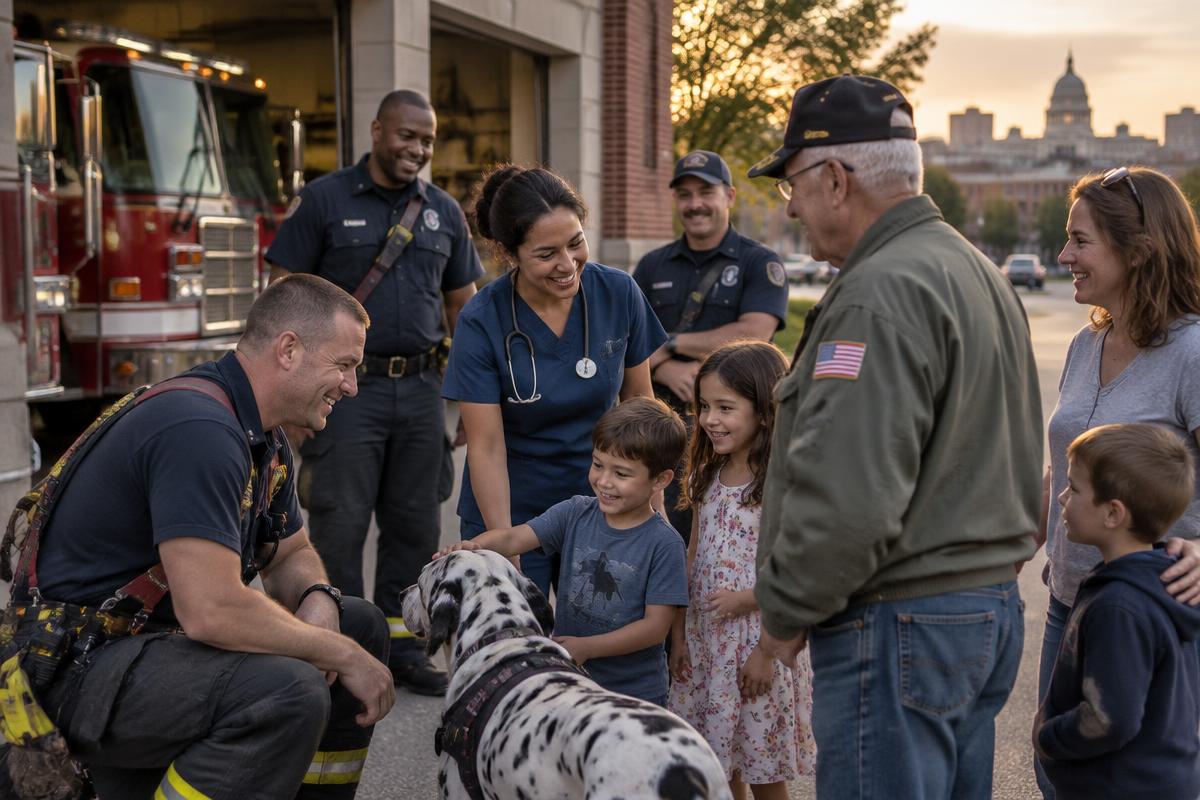 Lexington first responders and veterans meeting local families